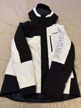 Oakley Men's Thermonuclear Protection Tbt Insulated Jacket Large Black/White-NWT